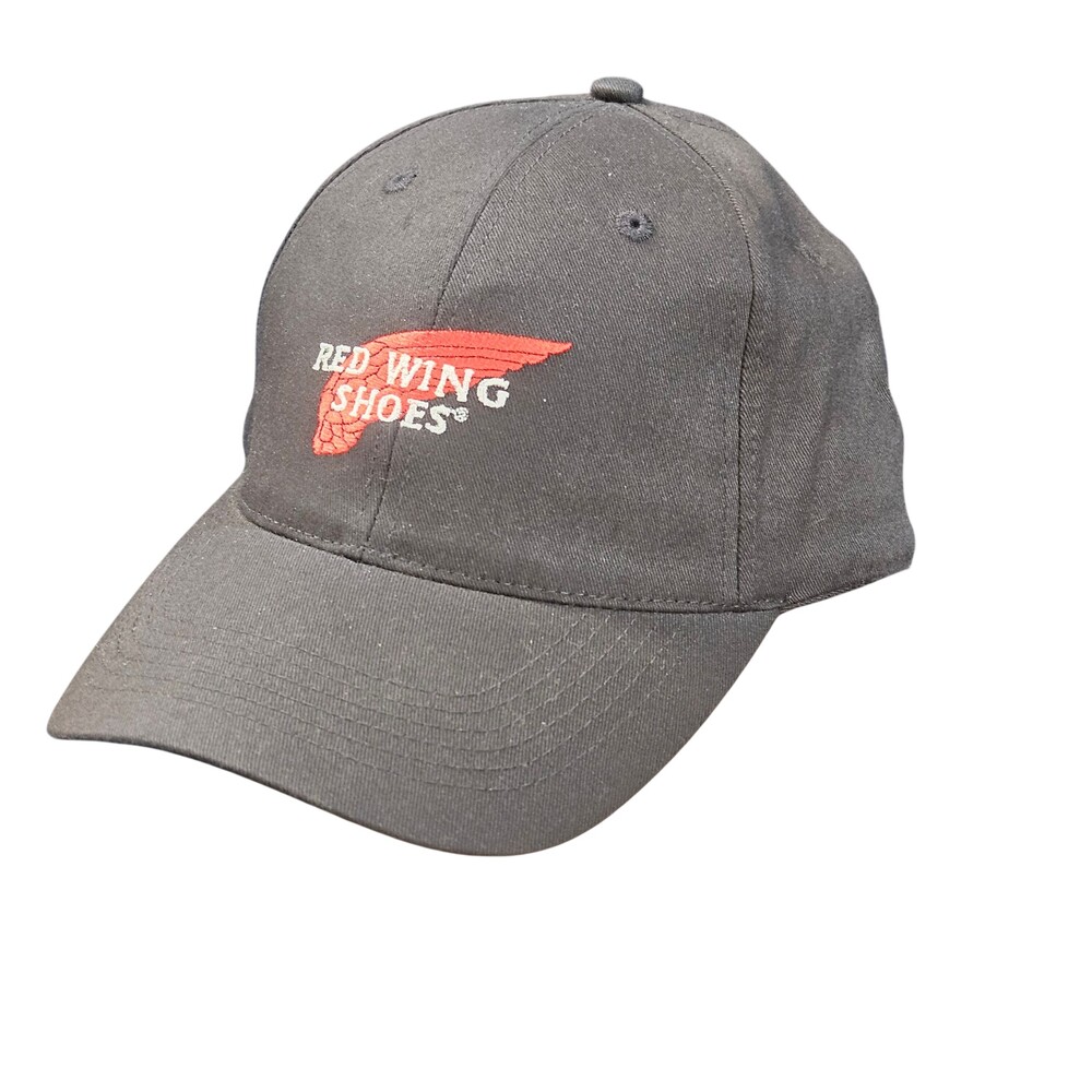 Red Wing Shoes Hat Unisex Adjustable Black Embroidered Logo Baseball Cap